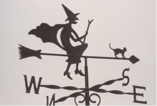 Witch on arrow weathervane
