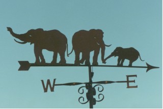 Elephants weather vane