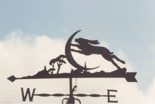 Hare and Moon weathervane