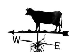 NZKW New Creative Cow And Calf Shape Weather Vane Sculpture Pattern Model Farm Weather Vane Cow And Calf Shape Country House Weather Vane Grass Source-garden Lawn Outdoor Roof Bracket 
