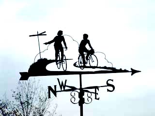 Cycling couple weather vane