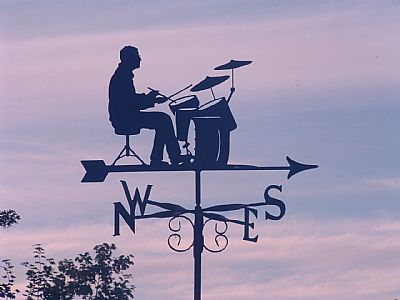 Playing the drums weathervane