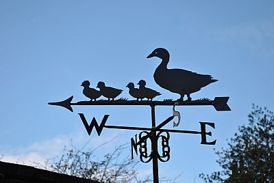 Duck and ducklings weather vane