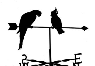 Parrot and Cockatiel weather vane