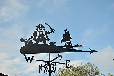 Captain Pugwash in copper weather vane