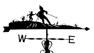 Skiing Family weather vane